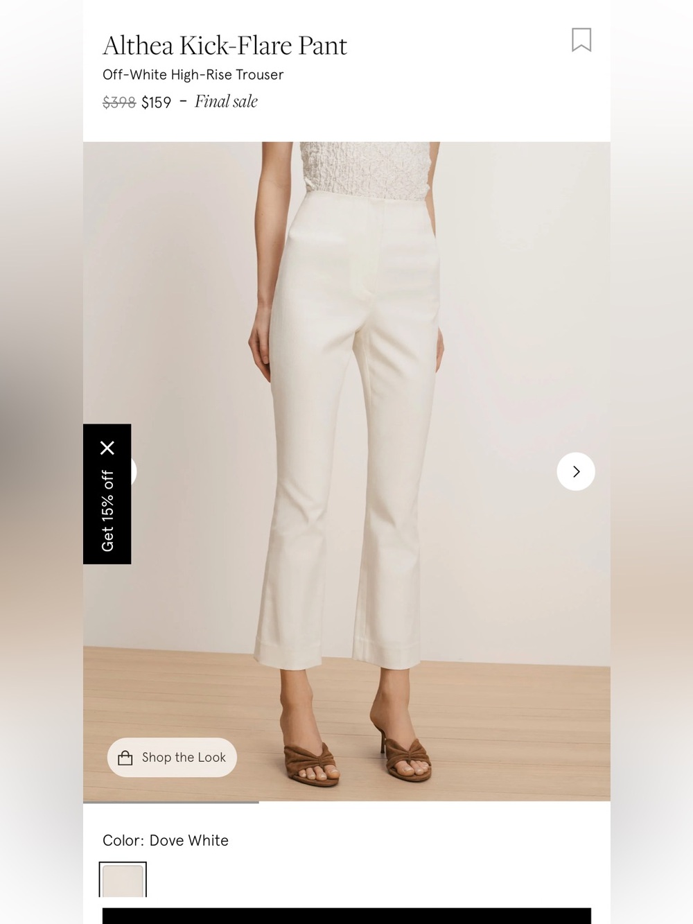 Veronica Beard Off-White Althea Kick-Flare Cropped Pants